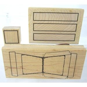 Vintage Limited Edition Rubber Stamps Wood Lot of 3 Shapes 3D